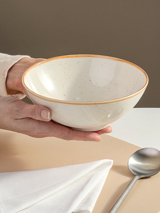 Салатник фарфор, 17 см, Теплый песок, Daniks, 15СЛ17006