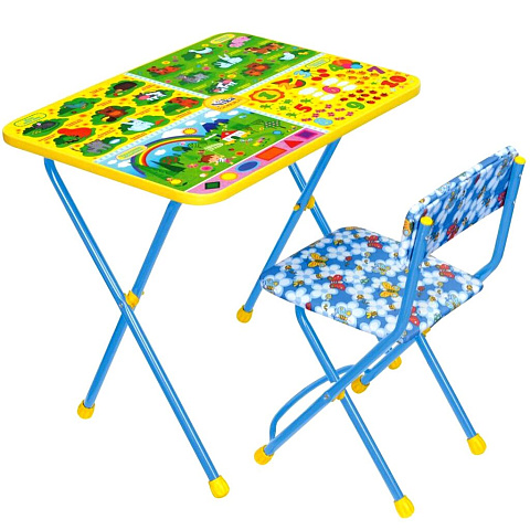 Мебель детская Nika, стол+стул мягкий, моющаяся, Познайка Познаю мир, металл, пластик, 682