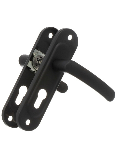 Замок врезной Зенит, ЗВ4-50.02, БП-00013965, ручка в комплекте, цилиндровый, матовый черный