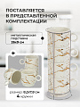Кружка керамика, 4 шт, 250 мл, Мрамор с золотом, Y4-5347, белая, металлическая подставка - фото 2