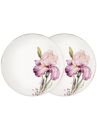 Тарелка обеденная, фарфор, 2 шт, 23 см, круглая, Irises, Lefard, 590-349