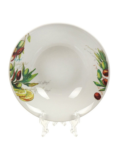 Салатник керамика, круглый, 18х5 см, 0.6 л, Олива, Daniks