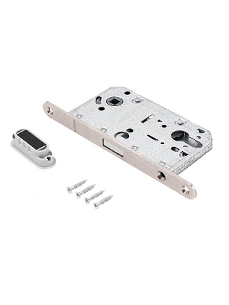 Замок врезной Аллюр, ML 85-50 SN, 14125, без ручки, цилиндровый, магнит, хедер, матовый никель