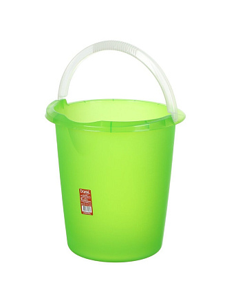 Ведро пластик, 12 л, в ассортименте, хозяйственное, со сливом, Darel, 20112