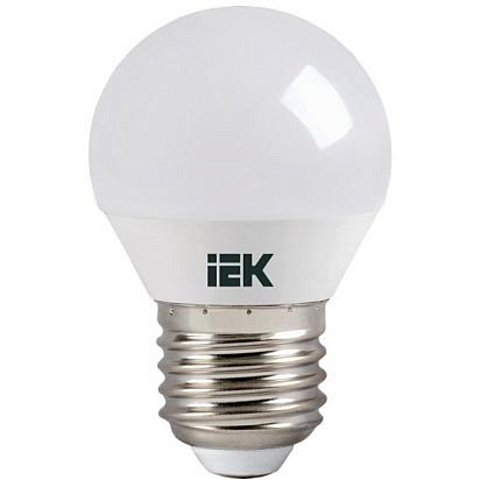 Лампа светодиодная E27, 7 Вт, 60 Вт, 230 В, шар, 4000 К, свет нейтральный белый, IEK, G45, LED