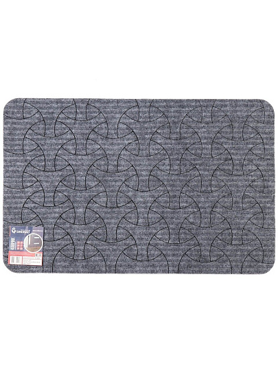 Коврик грязезащитный влаговпитывающий, 50х80 см, прямоугольный, полиэстер, серый, LK11