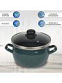 Кастрюля эмалированная сталь, 3 л, крышка стекло, сферический, Сантэкс, Малахит, 1-2430112, индукция - фото 5