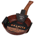 Сковорода алюминий, 20 см, антипригарное покрытие, Гурман, Granite Red, красная, ручка под дерево, ГМ2001 ГР - фото 3