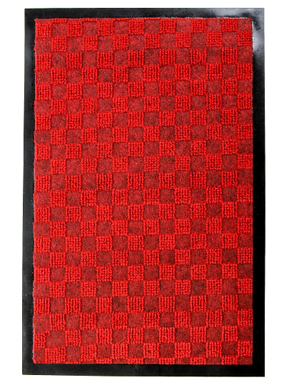 Коврик придверный, 40х60 см, прямоуг, 100% полиэстер, влаговпит, бордо., ромб, Жаккард , HP-203