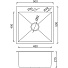 Мойка кухонная врезная, Gappo, нержавеющая сталь, 500х500 мм, 0.8-3 мм, сифон+корзина, GS5050 - фото 2