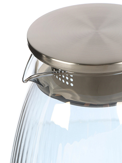 Кувшин боросиликатное стекло, 2 л, графит, Грани, крыш-фильтр, Y4-11036