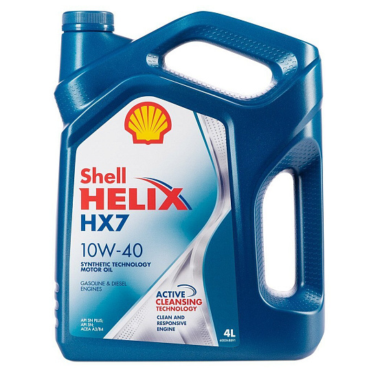 Масло моторное полусинтетическое, 10W40, Shell, Helix НХ7, 4 л, 550046360
