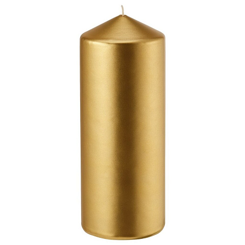 Свеча декоративная, 20х7 см, цилиндр, золотая, 1381693000