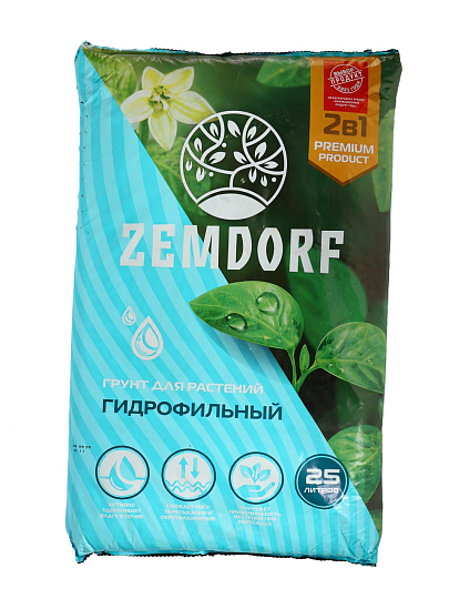 Грунт универсальный, гидрофильный, 25 л, ZEMDORF