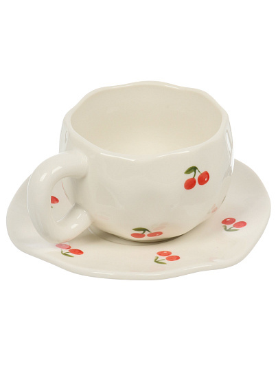 Чайная пара фарфор, 2 пр, 1 перс, 320 мл, Вишенька, В060825