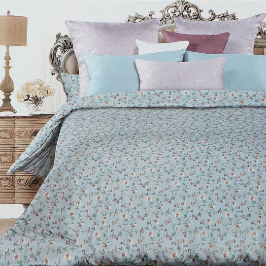 Постельное белье 2-спальное, простыня 220х240 см, 2 наволочки 50х70 см, пододеяльник 175х215 см, Romantic Arterisso, сатин, Камила