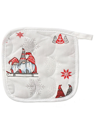 Прихватка 18х18 см, рогожка, 100%хл, Лесные гномы