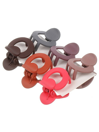 Заколка для волос 3х2.5 см, пластик, в ассортименте, A110014