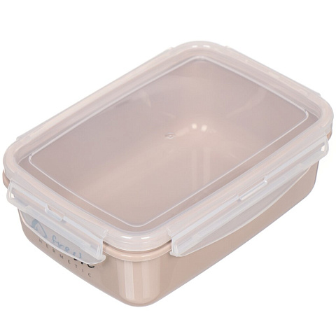 Контейнер пищевой пластик, 0.8 л, 18х13х6.5 см, капучино, прямоугольный, Idea, Фреш, М 1422