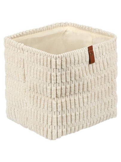 Корзина для хранения, 30х30х30 см, прямоугольная, фланель, белая, A190010