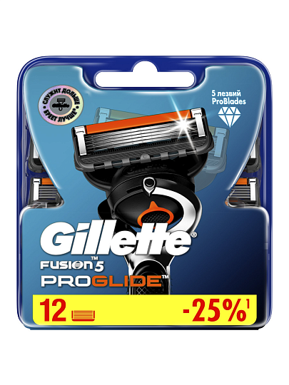Сменные кассеты для бритв Gillette, Fusion ProGlide, для мужчин, 12 шт