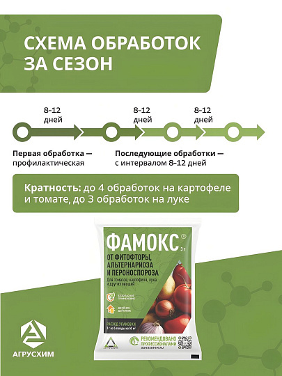 Фунгицид Фамокс, 3 г, гранулы, защита от фитофтороза, альтернариоза, пероноспороза, Агрусхим