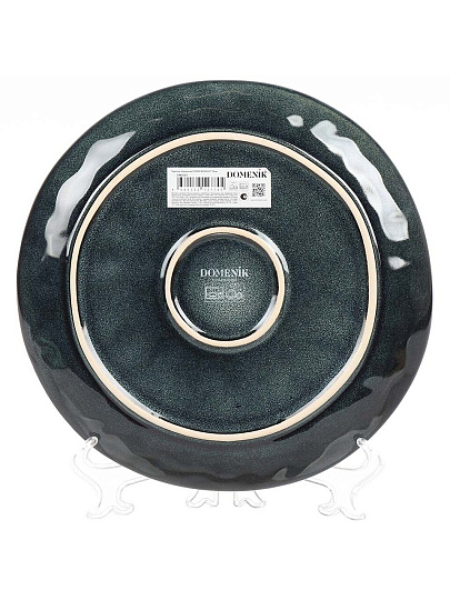 Тарелка обеденная, керамика, 25 см, круглая, Stone Midnight, Domenik, DMD281