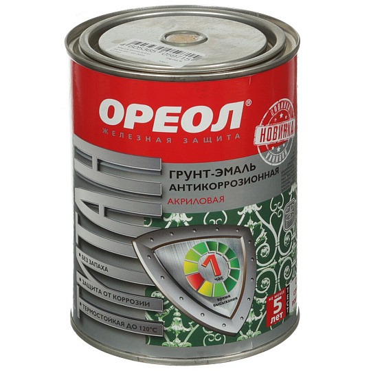 Грунт-эмаль Ореол Титан акриловая зеленая, 0.9 кг