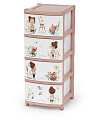 Комод детский 4 ящика, 38х48х98 см, Альтернатива, для девочек, М1240