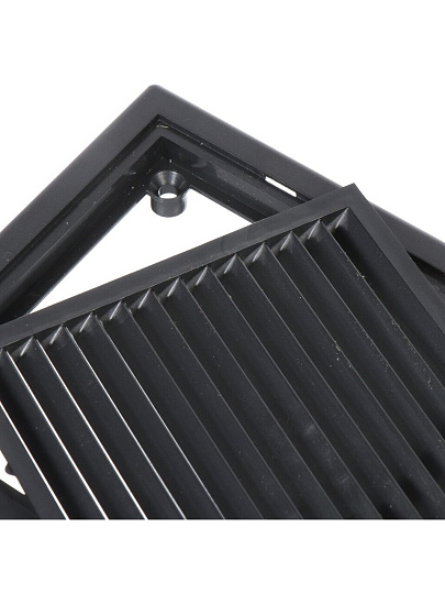 Решетка вентиляционная пластик, переточная, 450х130 мм, графит, Viento, Серия ВР, 4513ВР-графит