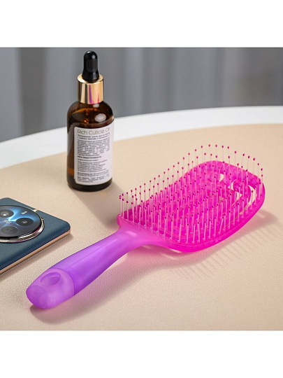 Расческа для волос, изогнутая большая, 80х260х35 мм, Studio style, Неон, 844169-4572