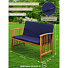 Мебель садовая Green Days, Акация, дерево, стол, 100х43х50 см, 2 кресла, 1 диван, подушка синяя, 140 кг, 119х66х82 см, 4PCS-DT01 - фото 12