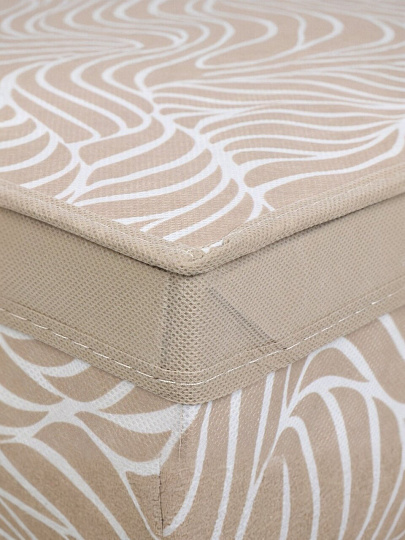 Коробка для хранения, с крышкой, 30х25х40 см, бежевая, Листья, UC-211