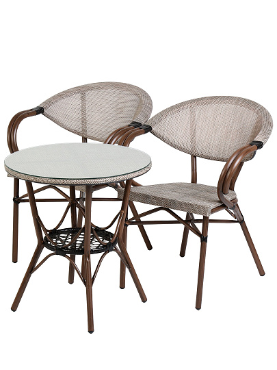 Мебель садовая стол, 60х60х58 см, 2 стула, 60х56х80 см, C010207