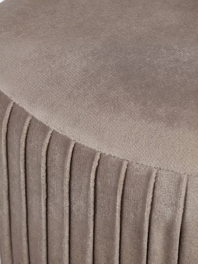 Пуф 42х42х31 см, велюр, до 110 кг, круглый, трансформер, коричневый, Элит, L030005