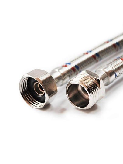 Подводка для воды 1/2&quot;х1.8 м, г-ш, нержавеющая сталь, Valfex