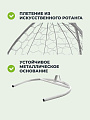 Подвесное кресло 1-мест, 98х72х186 см, 120 кг, Капля, белое, ротанг, подушка пепельная, 11020119 - фото 4