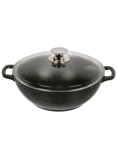 Казан алюминий, антипригарное покрытие, 4 л, Гранит, с крышкой, Горница, кн2832аг