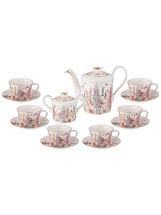 Набор чайный фарфор, 14 предметов, на 6 персон, 250 мл, Lefard, Дворцовый парк, 760-708, подарочная упаковка