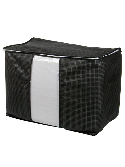 Кофр д/хранен, 57*31*35, с окном, черн клетка,A190065