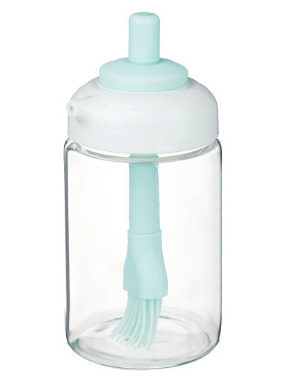 Бутылка для масла, стекло, 250 мл, 14х7 см, с кисточкой, силикон, Vetta, 828-348