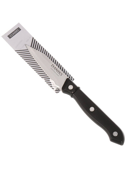 Нож кухонный Daniks, Классик, для овощей, нержавеющая сталь, 9 см, рукоятка пластик, YW-A111-PA