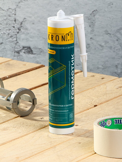 Герметик силиконовый, для аквариумов, Kronbuild, SAB30, 280 мл, черный