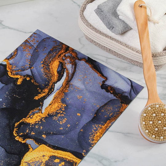 Коврик для ванной влаговпитывающий, 0.4х0.6 м, полиэстер, золотой мрамор, Dekotex, Diatomite, DTX.DT.NB-344.40х60