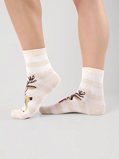 Носки для женщин, Clever, НГ, меланж бежевые, р. 23, Д2560