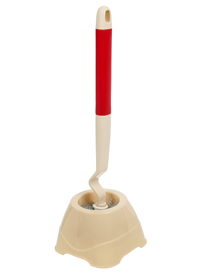 Ерш для туалета напольный, 58х14х12 см, изогнутая ручка, пластик, Y4-11240