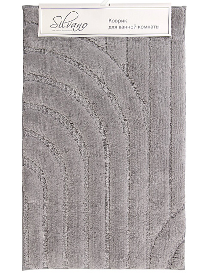 Коврик для ванной, 0.5х0.8 м, полиэстер, светло-серый, Silvano, Линии, Y4-11472