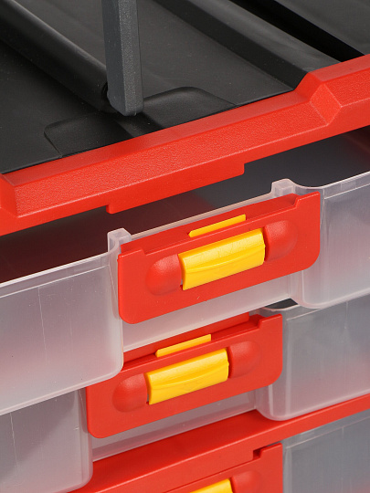 Ящик-органайзер для инструмента, 30х25х16 см, пластик, Bartex, 4 лотка, 27803550362