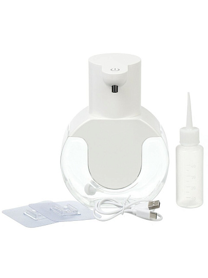 Дозатор для жидкого мыла, сенсорный, пластик, 12.6х9.2х17.3 см, белый, A350049