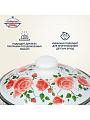 Кастрюля эмалированная сталь, 4 л, крышка сталь, цилиндрическая, Сибирские товары, Роза плетистая, 3MD201M, индукция - фото 6